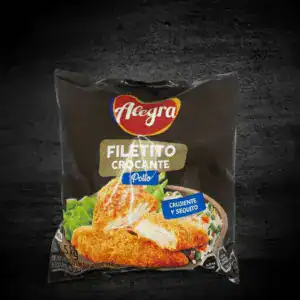 Paquete de filetito de pollo crocante Alegría de 1,5 kg para cocinar en casa.