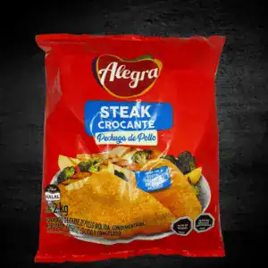 Empaquetado de pechuga de pollo empanizada Alegría para cocinar.