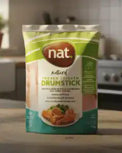 Palito de pollo congelado Nat en empaque de 1 kg para cocinar.