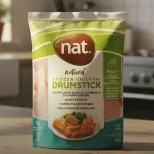 Palito de pollo congelado Nat en empaque de 1 kg para cocinar.